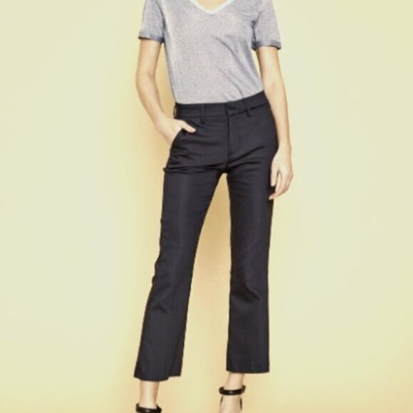 MOS MOSH Ivana Night Kick Black Soft Tailoring Flared Crop Pants - 36/US… - Picture 1 of 12